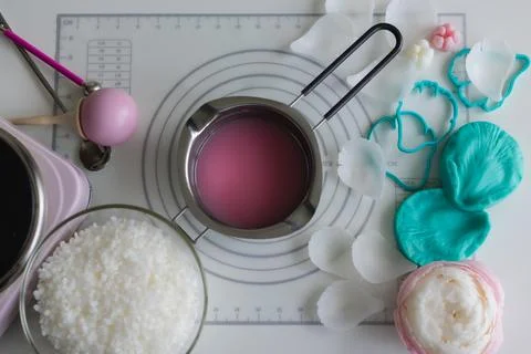 Process of making handmade candles at home Stock Photos
