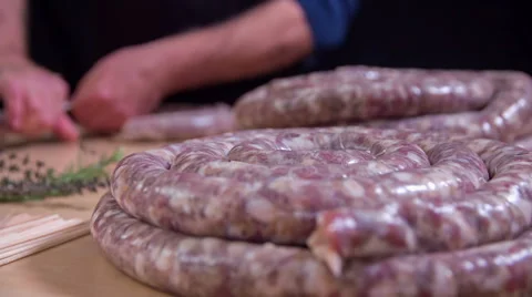 The process of making home-made sausages Stock Footage 59740857