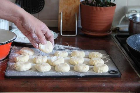 The process of making homemade cheesecakes Stock Photos