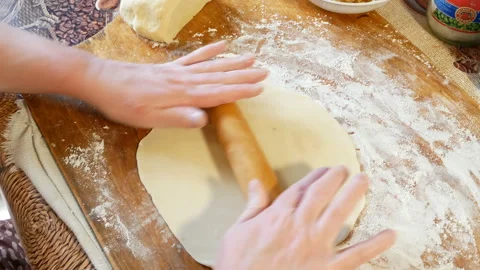 Process of making homemade dumplings, ravioli or pelmeni with vegetables fill Stock Footage 153894827