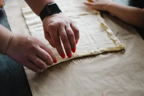The process of making homemade pizza Stock Photos