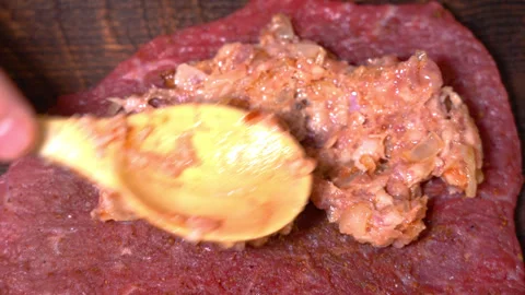 The process of making homemade sausages Stock Footage 249737767