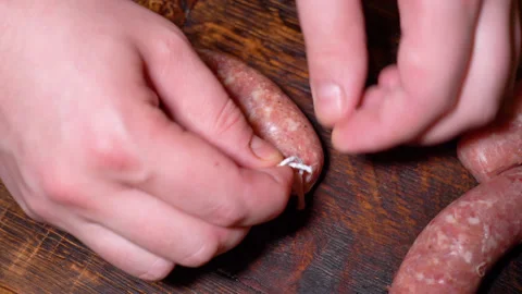 The process of making homemade sausages Stock Footage 252122569