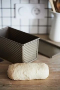 The process of making homemade toast bread in a Stock Photos