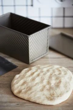The process of making homemade toast bread in a Stock Photos