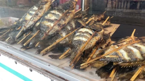 Process of making Ikan Bakar (Grilled Fish) Stock Footage 214592324