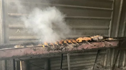 Process of making Ikan Bakar (Grilled Fish) Stock Footage 214594032