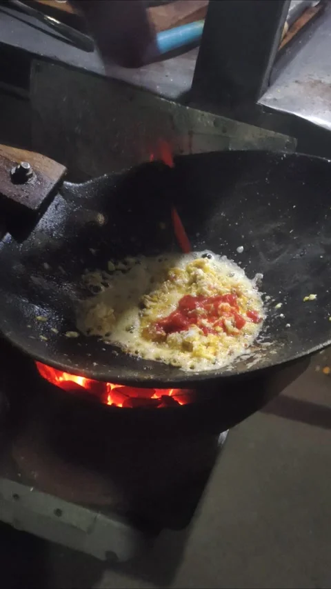 The Process of Making Indonesian Fried Rice Video stock 342775664