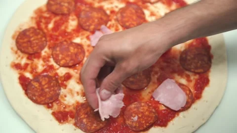 The process of making Italian pizza. Stock Footage 131600646