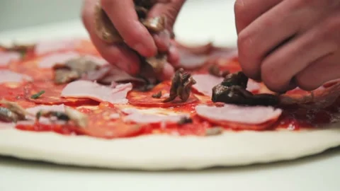 The process of making Italian pizza. Stock Footage 131600817