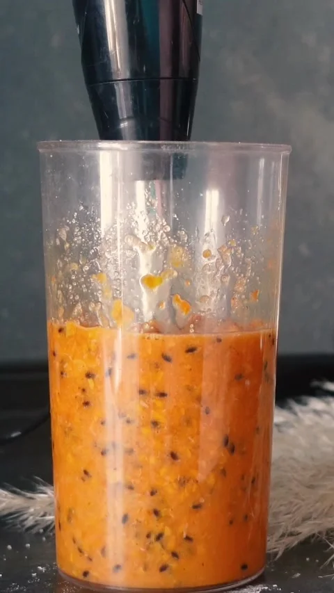 Process of making jam from yellow sea buckthorn berries and sugar close-up Stock Footage 286324125