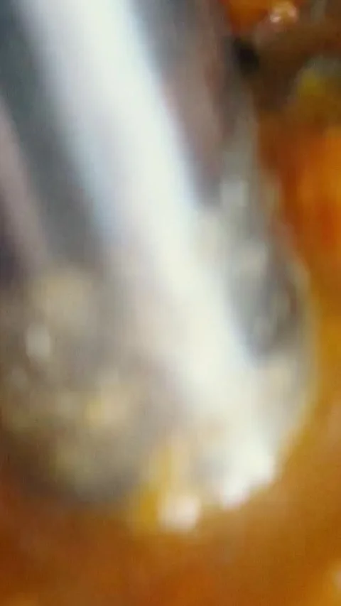 Process of making jam from yellow sea buckthorn berries and sugar close-up Stock Footage 286324523