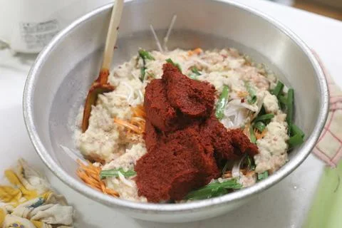 The process of making kimchi Foto stock