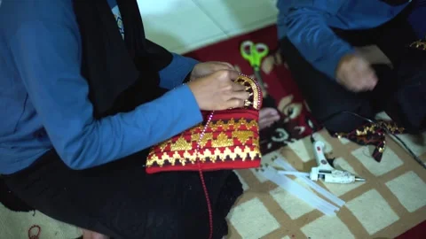 The process of making Lampung filter cloth Video stock 272959707