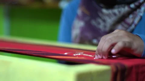 The process of making Lampung filter cloth Video stock 272961219