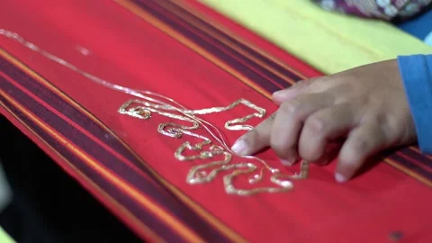 The process of making Lampung filter cloth Stock Footage 272961220