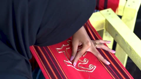 The process of making Lampung filter cloth Video stock 272961567