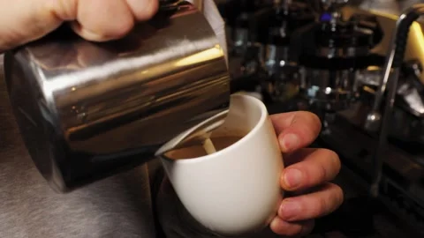 The process of making latte and cappucci... | Stock Video | Pond5