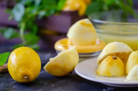 The process of making lemonade at home .Healthy life concept Stock Photos