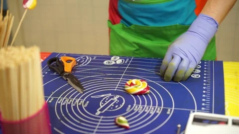 The process of making lollipops Stock Footage 91172604
