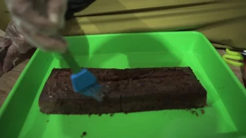 The process of making luat grass brownie cake Stock Footage 282182518