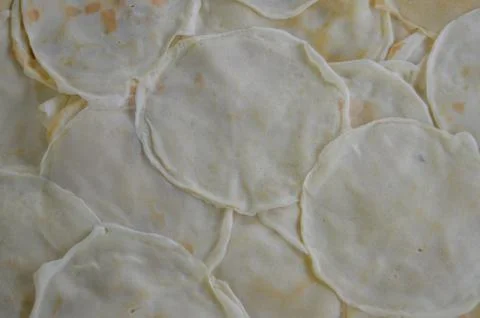 Process of making Lumpia spring roll from Indonesia Stock Photos