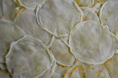 Process of making Lumpia spring roll from Indonesia Stock Photos