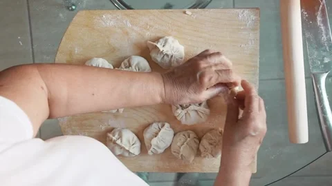 The process of making manti Stock Footage 303392505