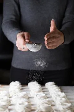 The process of making marshmallow. Stock Photos