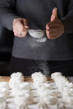 The process of making marshmallow. Stock Photos