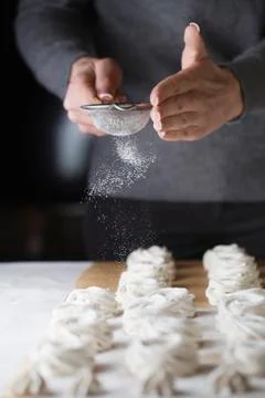 The process of making marshmallow. Stock Photos