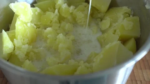 The process of making mashed potatoes. Stock Footage 341550688
