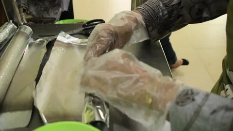 The process of making meat rolls Stock Footage 282259059