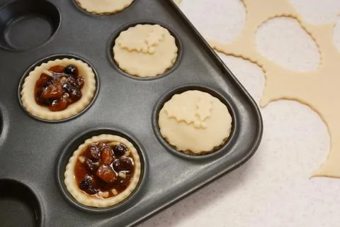 Process of making mince pies Stock Photos