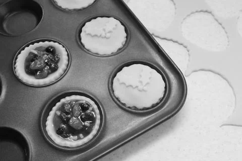 Process of making mince pies Stock Photos