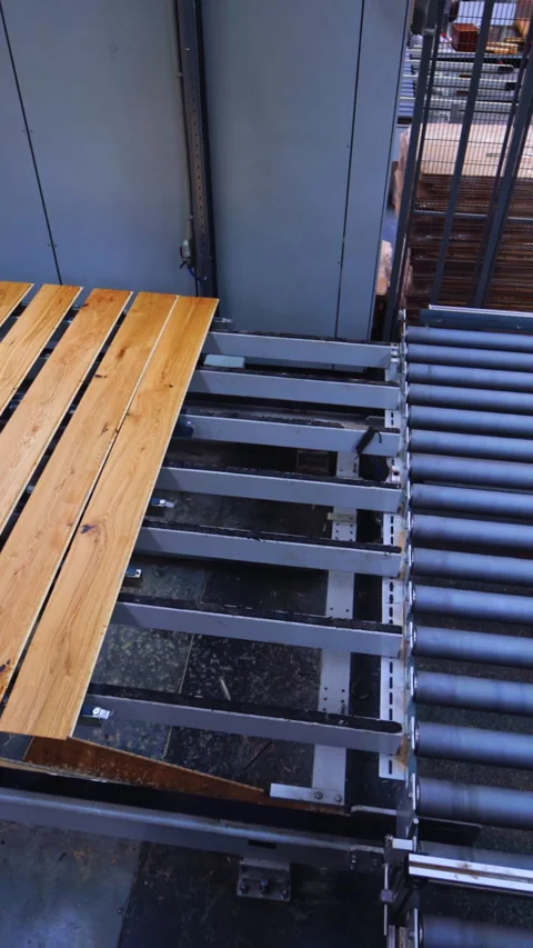 Process of making parquet boards indoors.  Stock Footage 274188130