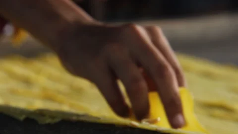 The process of making peanut crackers. Stock Footage 128791700