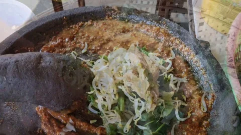 The process of making pecel typical of Java Stock Footage 112765718