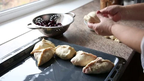 The process of making pies with cherries Stock Footage 83455835