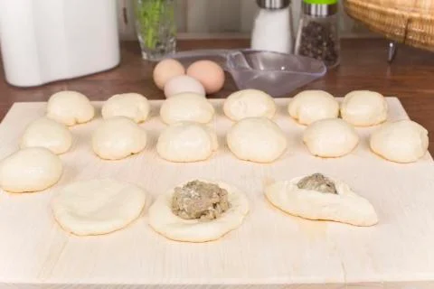 The process of making pies Stock Photos