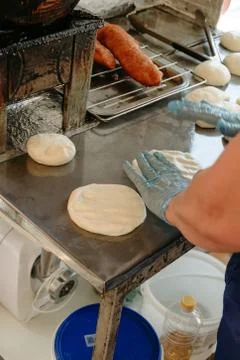 The process of making pies 스톡 사진