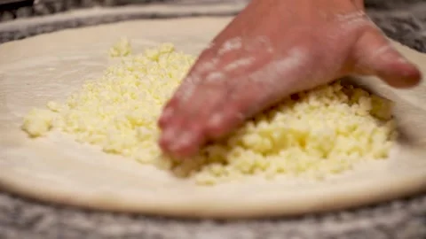 The process of making pizza. cheese pie. Traditional Georgian cuisine.  Stock Footage 277196363