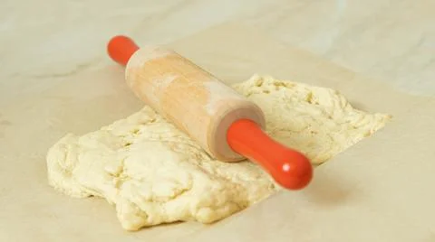 The process of making pizza dough by a child Stock Photos