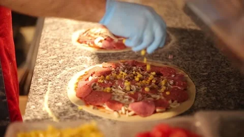 The process of making pizza. 스톡 동영상 133772576