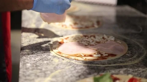 The process of making pizza. Stock Footage 133772592