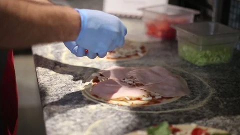 The process of making pizza. 스톡 동영상 133772629