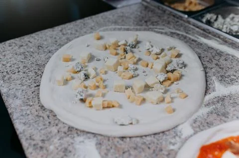 The process of making pizza. making pizza Stock Photos