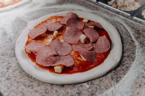The process of making pizza. making pizza Stock Photos