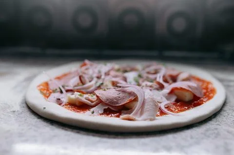 The process of making pizza. making pizza Stock Photos