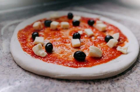 The process of making pizza. making pizza Stock Photos
